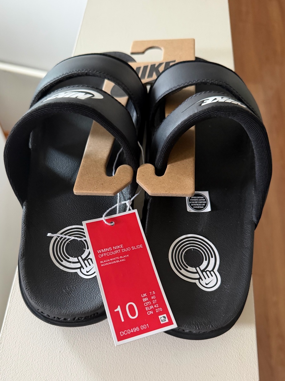 Brand new “Nike”(off court duo slide)slippers for women.Size-10,color-black 🖤 - Picture 6 of 8